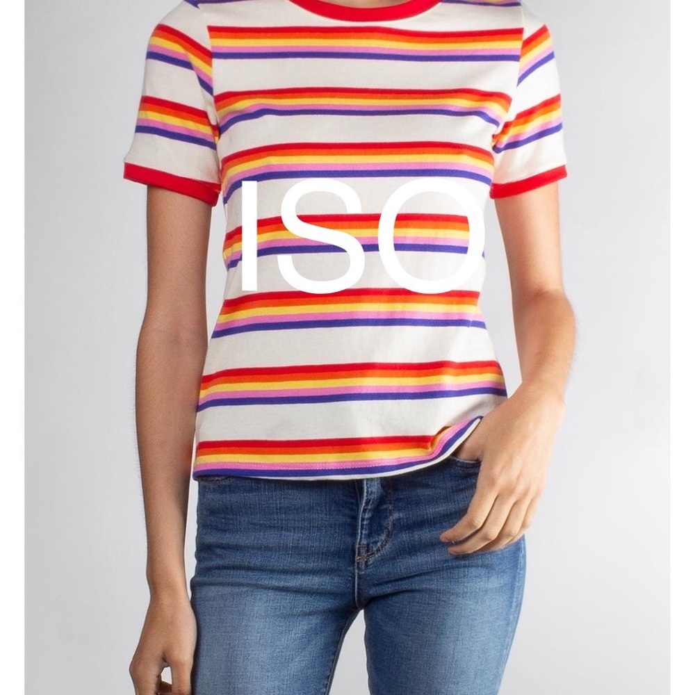 ISO Honey Punch Rainbow Striped T-Shirt